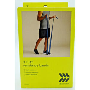 All In Motion Multi-Tier Resistance Bands – 3 Flat Bands for Training & Workouts